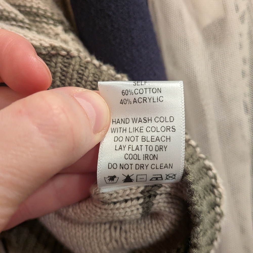 Camellia Beige and Olive Green Striped Cardigan - Picture 5 of 5